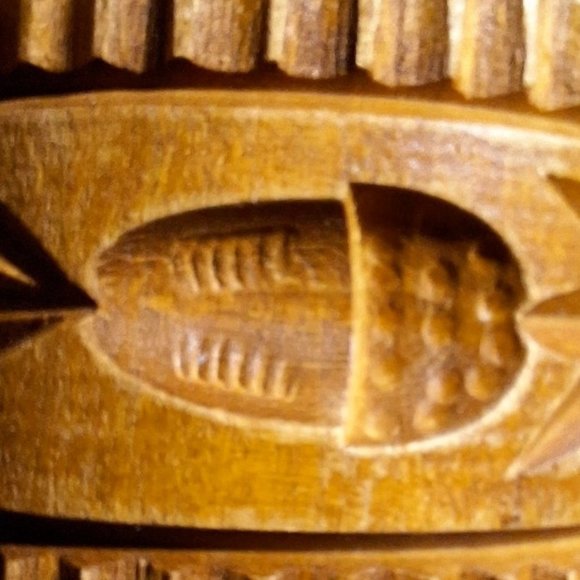 Old Vintage Wood Springerle Cookie Roller Pineapple Made in US Zone Germany 9" - Picture 9 of 12